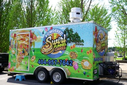 Powdered Swirl Funnel Cakes Catering Menu and Profile